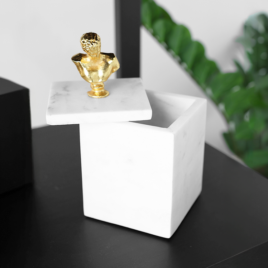 White Marble Bust Box