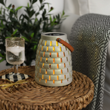 Stoneware Solar White Lantern