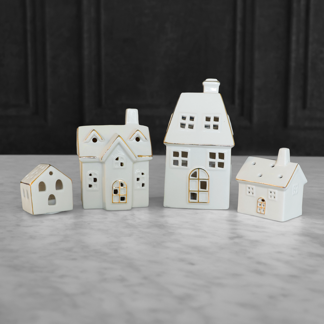 Stoneware Village Set w/ LED Lights