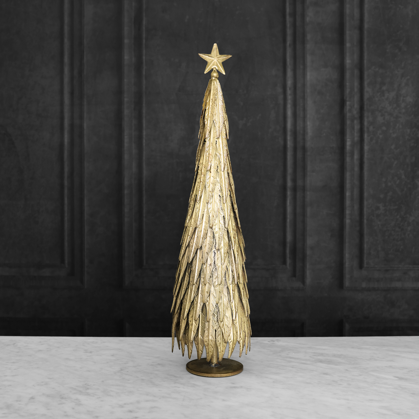 Embossed Metal Tree w/ Star