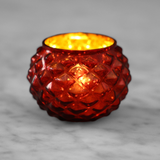 Red Mercury Glass Votive Set