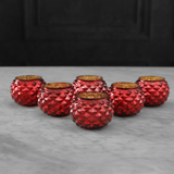 Red Mercury Glass Votive Set