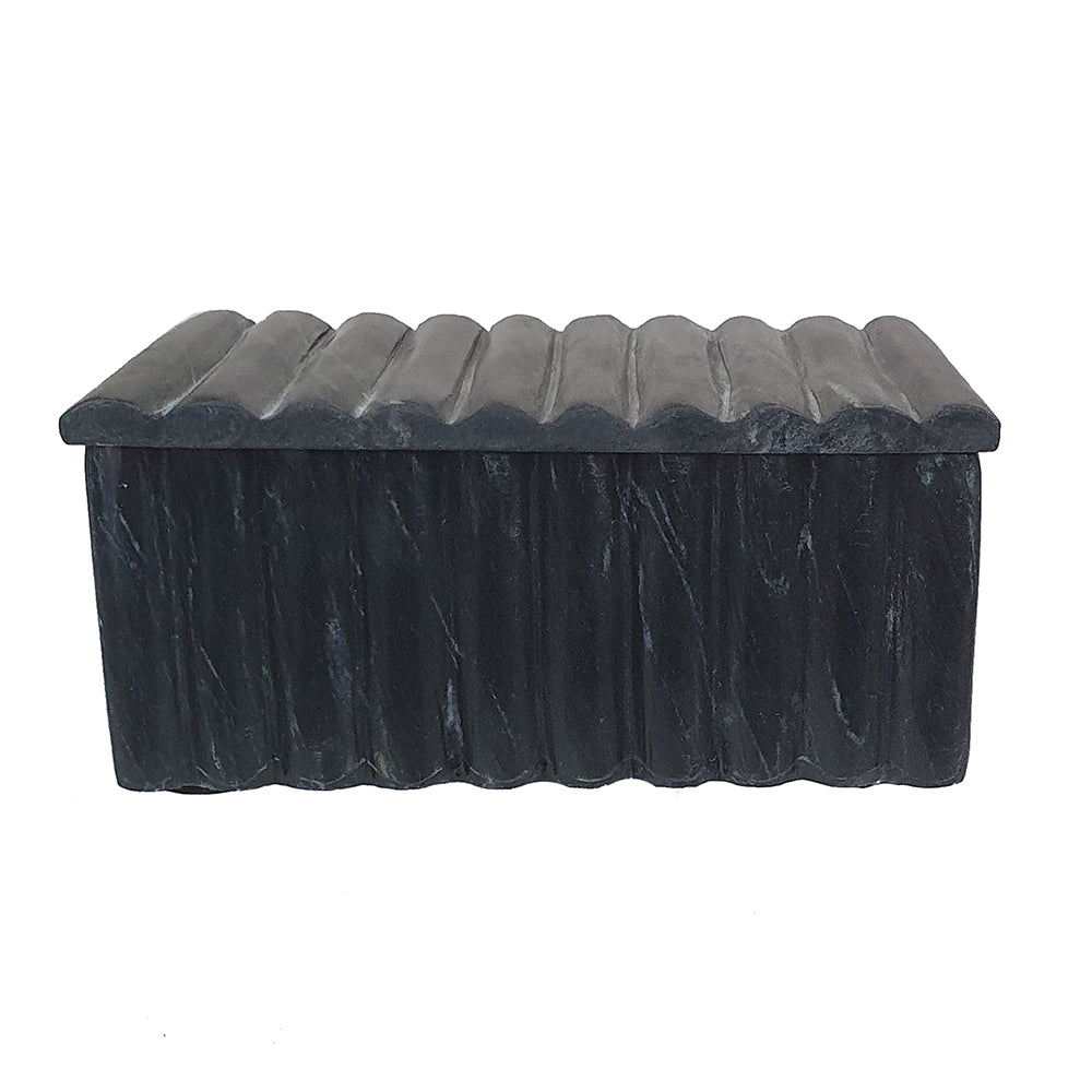 Reeded Black Marble Box