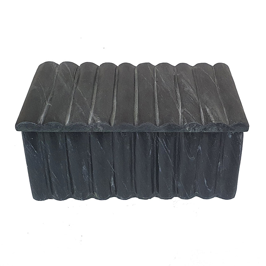 Reeded Black Marble Box