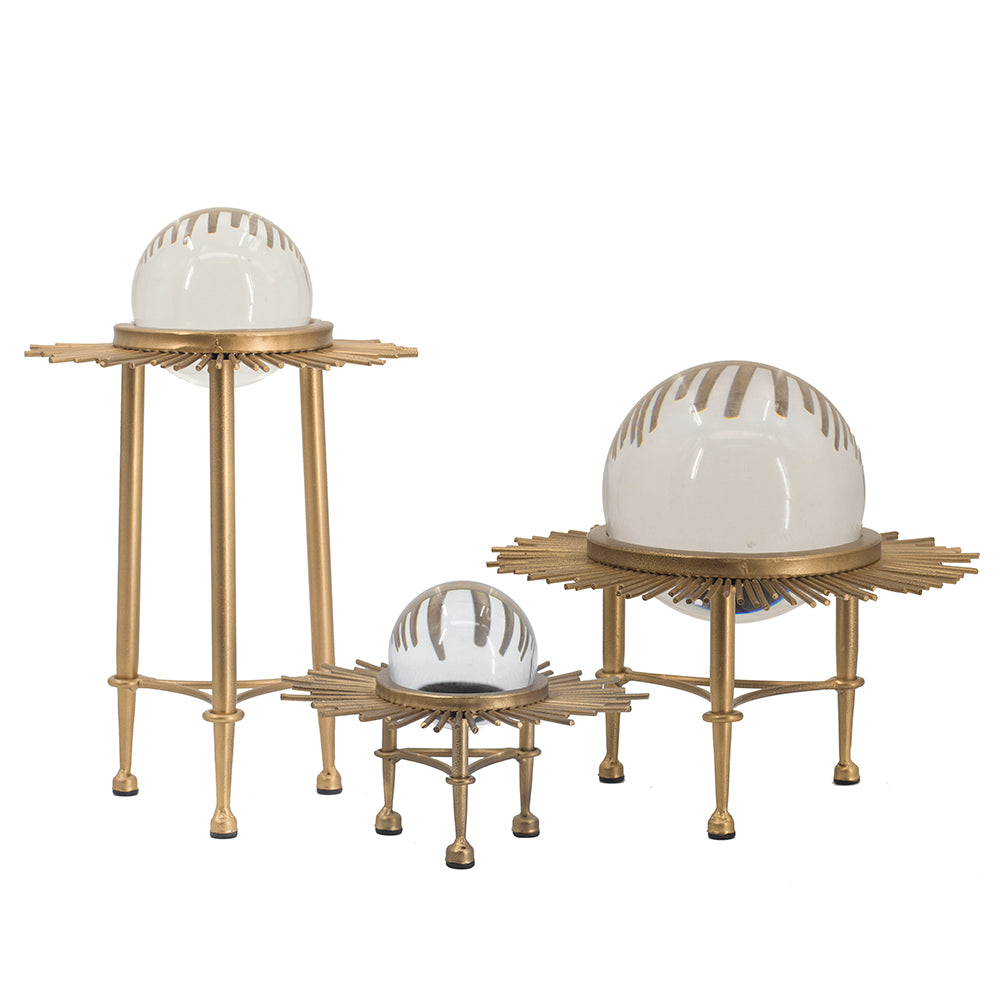 Crystal Ball & Sunburst Stand Set