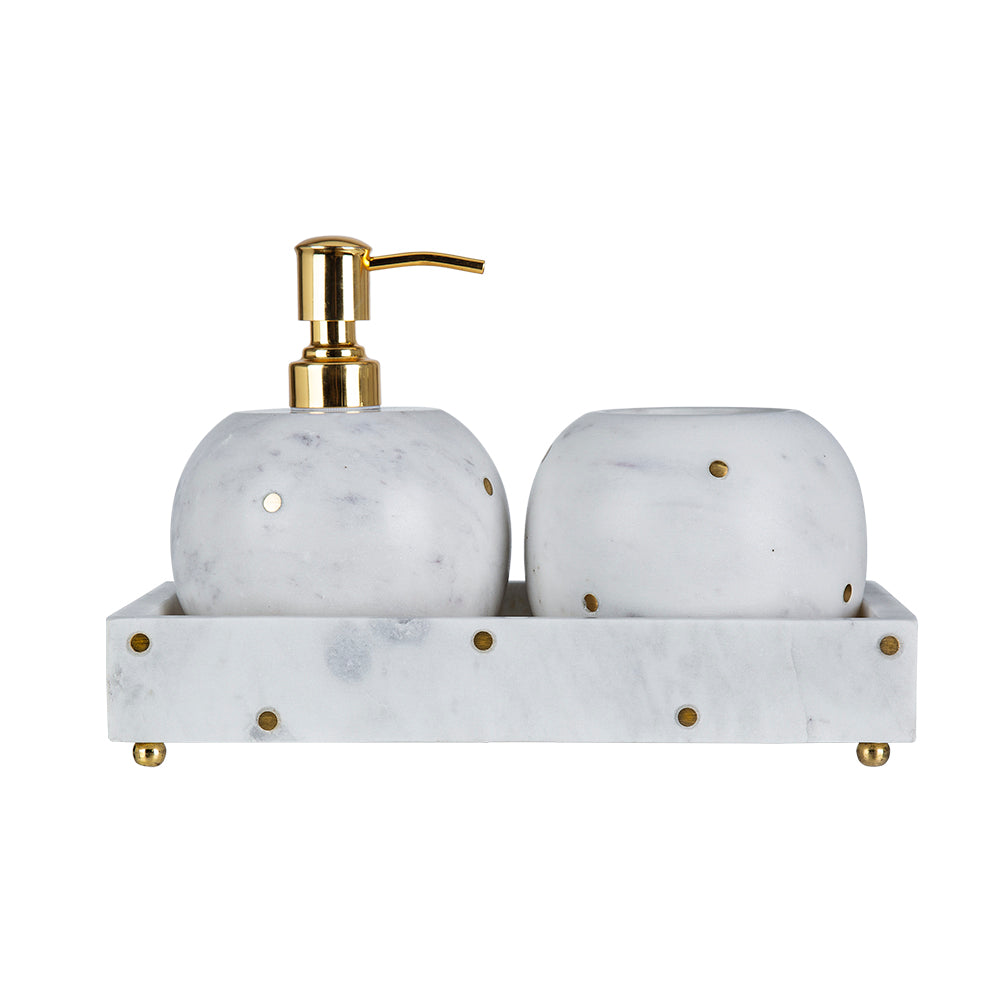 Gold Dot Marble Sink Set