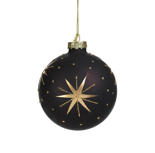 Black & Gold Star Design Ornament