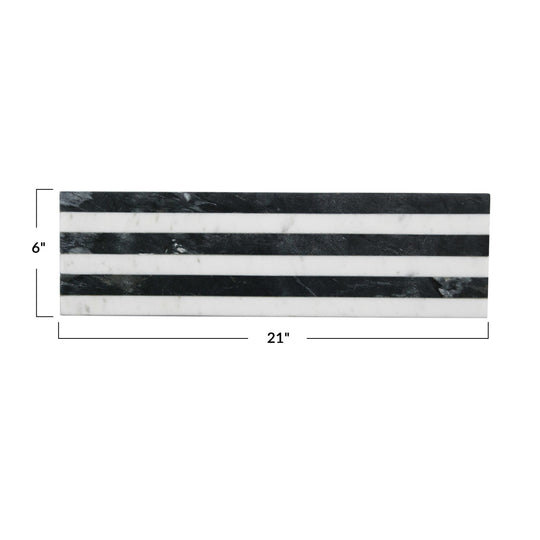 Striped Marble Serving Board
