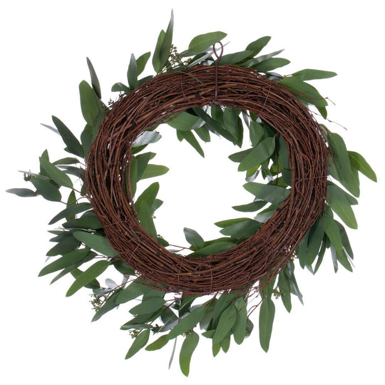 24" Green Seeded Willow Eucalyptus Wreath