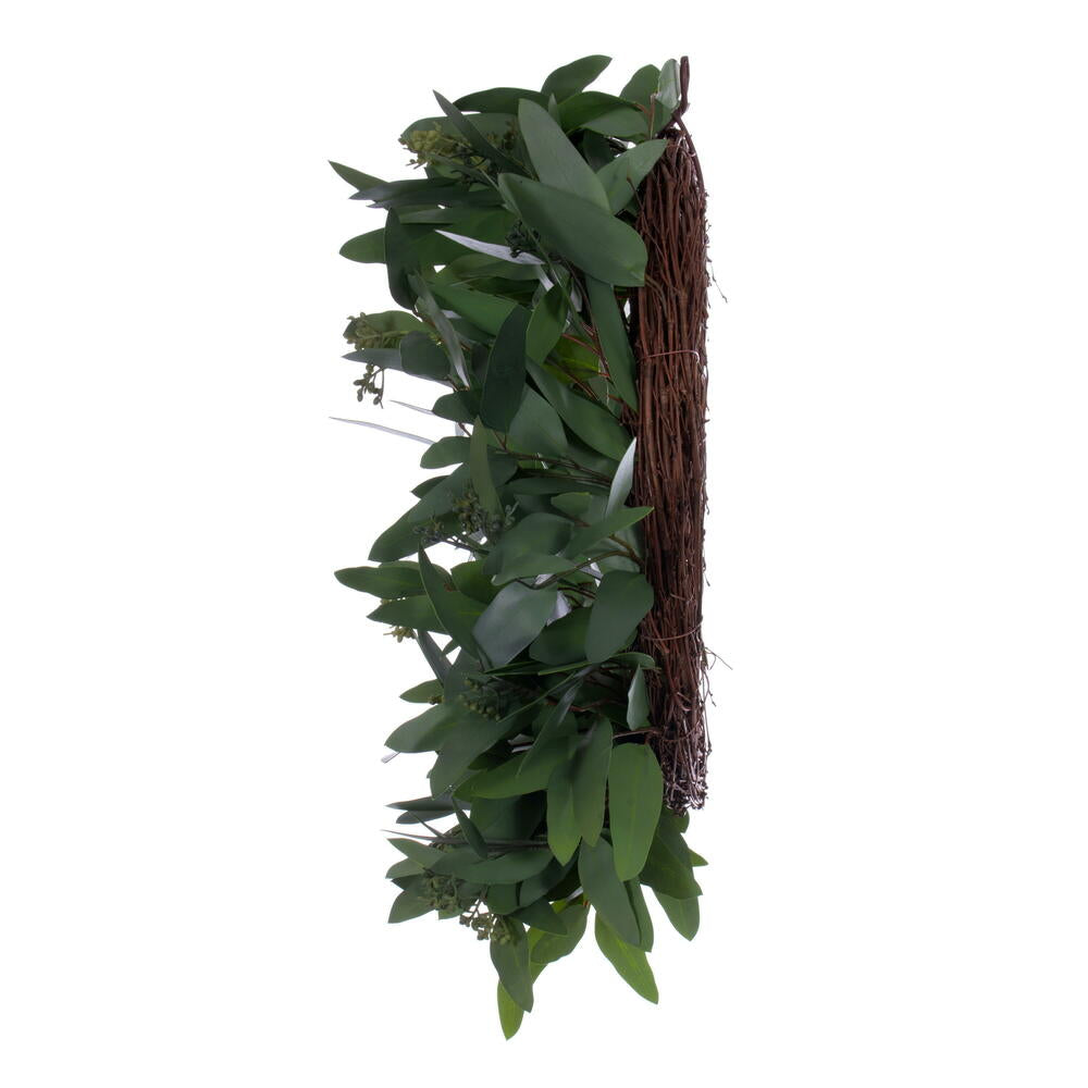 24" Green Seeded Willow Eucalyptus Wreath