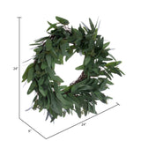 24" Green Seeded Willow Eucalyptus Wreath