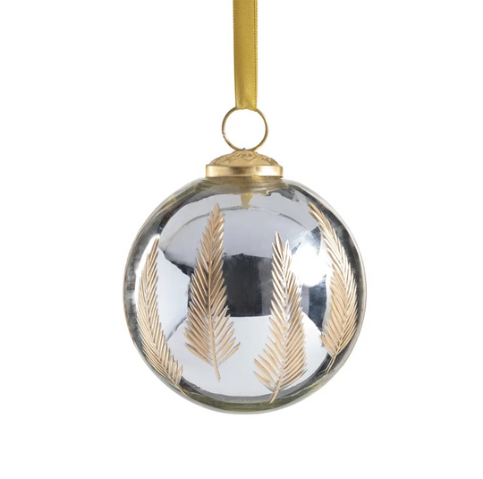 Gold Leaf Mirrored Glass Ornament