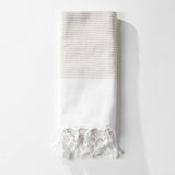 Beige Striped Turkish Towel