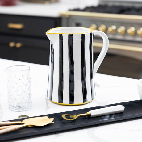 Black & White Painted Pitcher