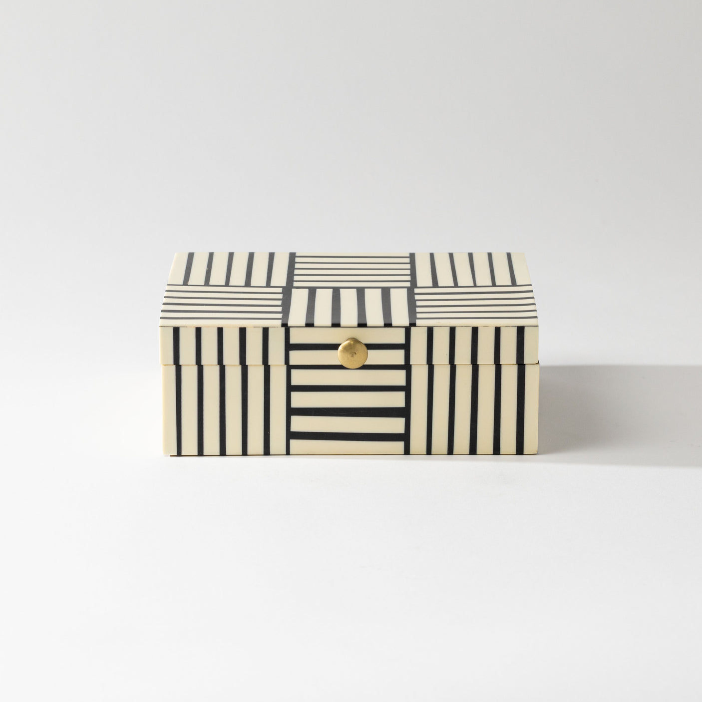 Black & White Striped Resin Box - Blemished