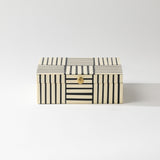 Black & White Striped Resin Box - Blemished