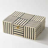 Black & White Striped Resin Box - Blemished