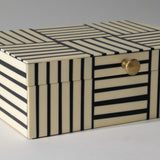 Black & White Striped Resin Box - Blemished