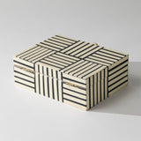 Black & White Striped Resin Box - Blemished