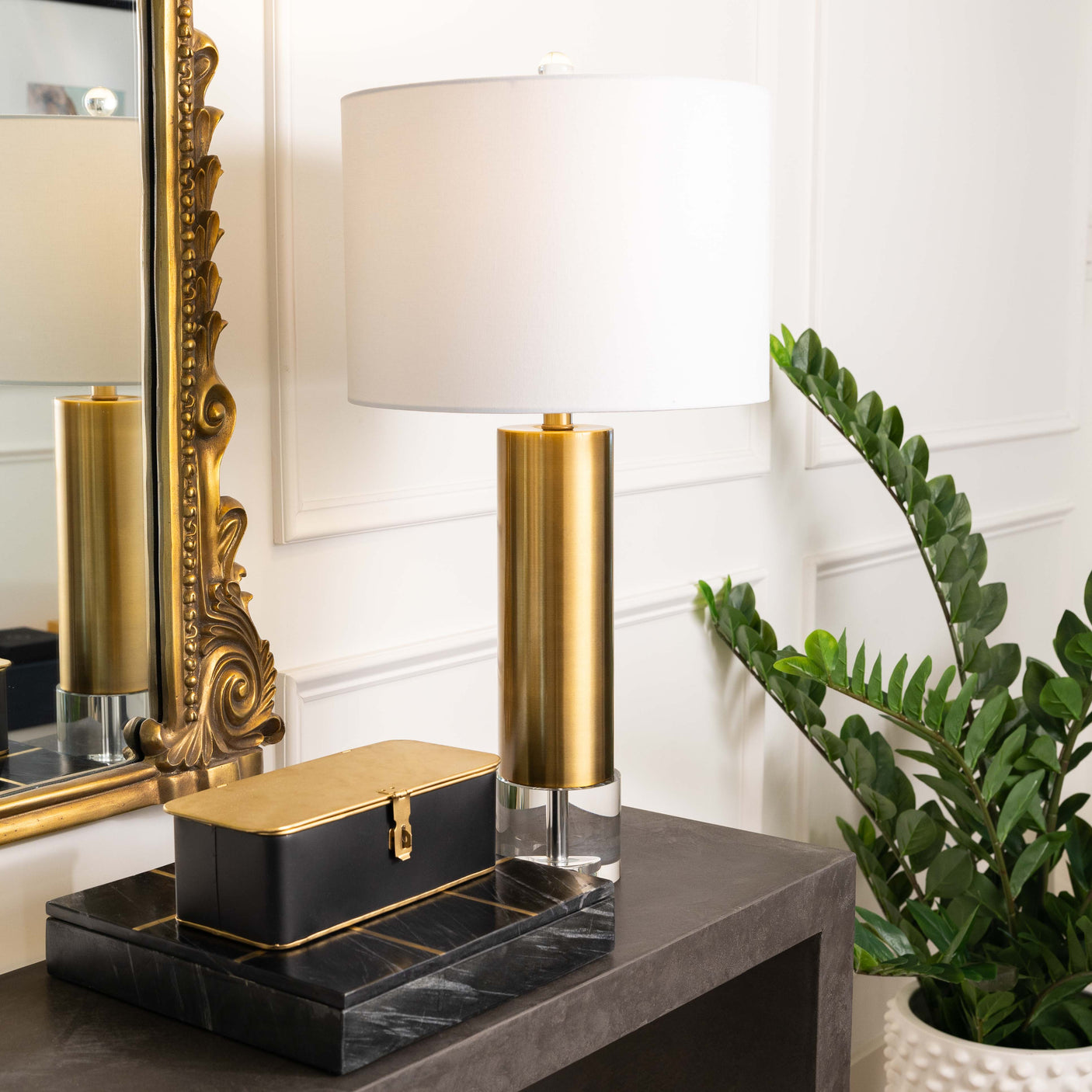 Brass Cylinder Table Lamp