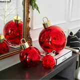 Red Glass LED Ornament Ball