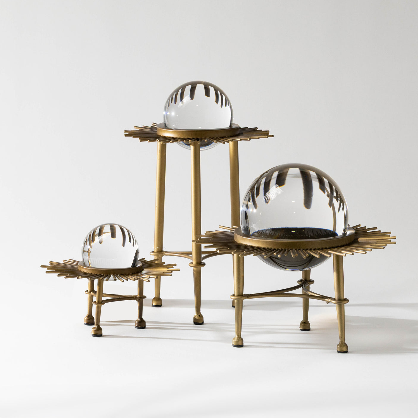 Crystal Ball & Sunburst Stand Set
