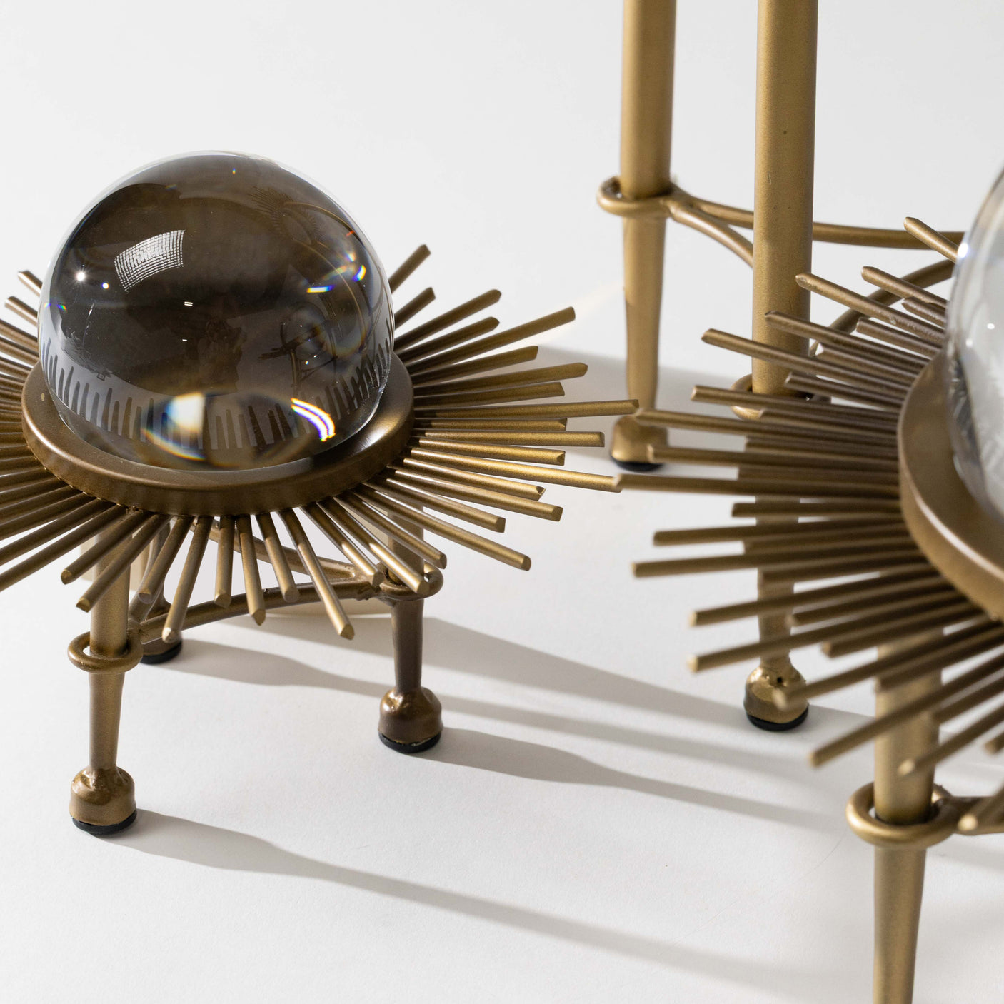 Crystal Ball & Sunburst Stand Set