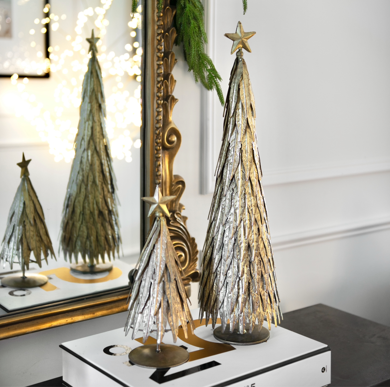 Embossed Metal Tree w/ Star