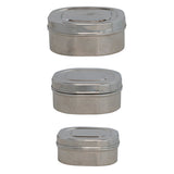 Squared Stainless Steel Containers Set