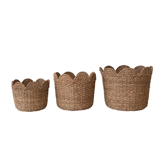 Braided Baskets w/ Scalloped Edges