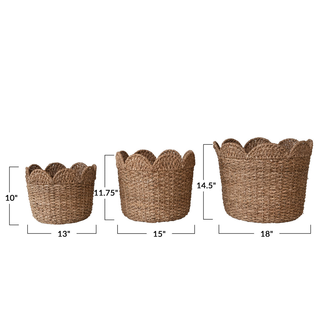 Braided Baskets w/ Scalloped Edges