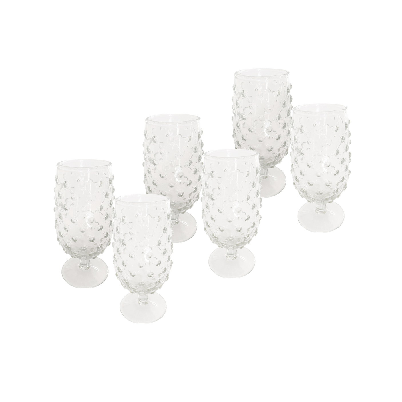 Hobnail Stemmed Glass Set