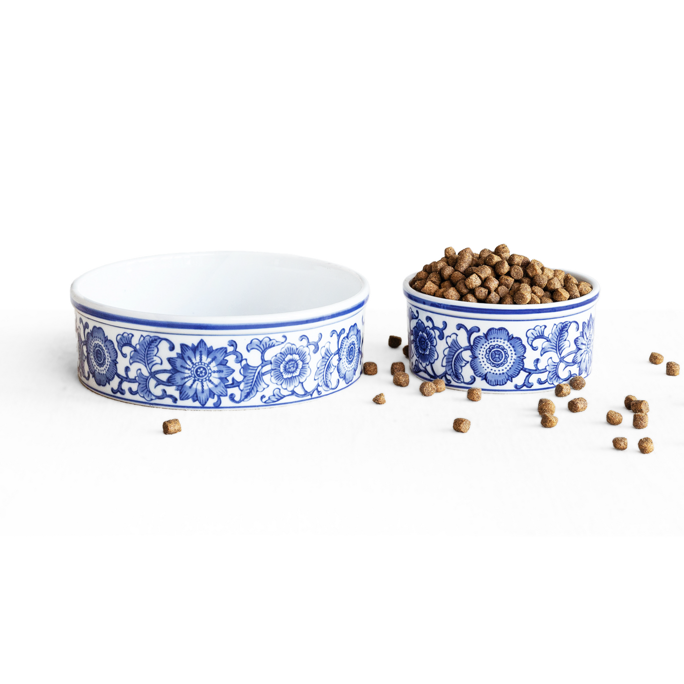 Blue Floral Pet Bowls