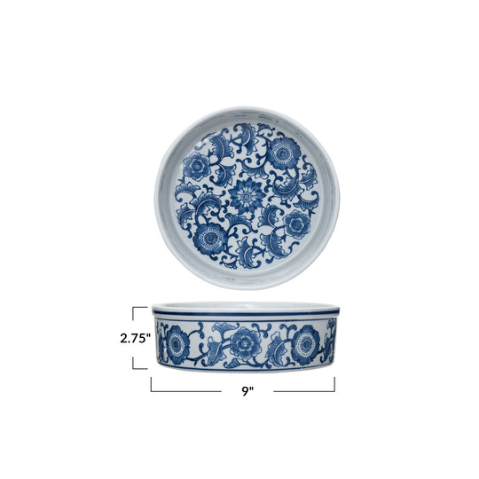 Blue Floral Pet Bowls