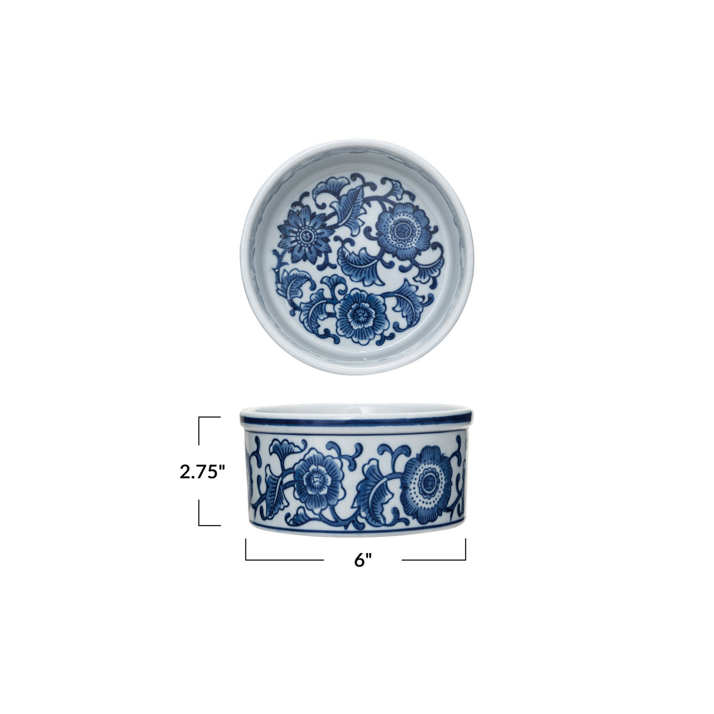 Blue Floral Pet Bowls