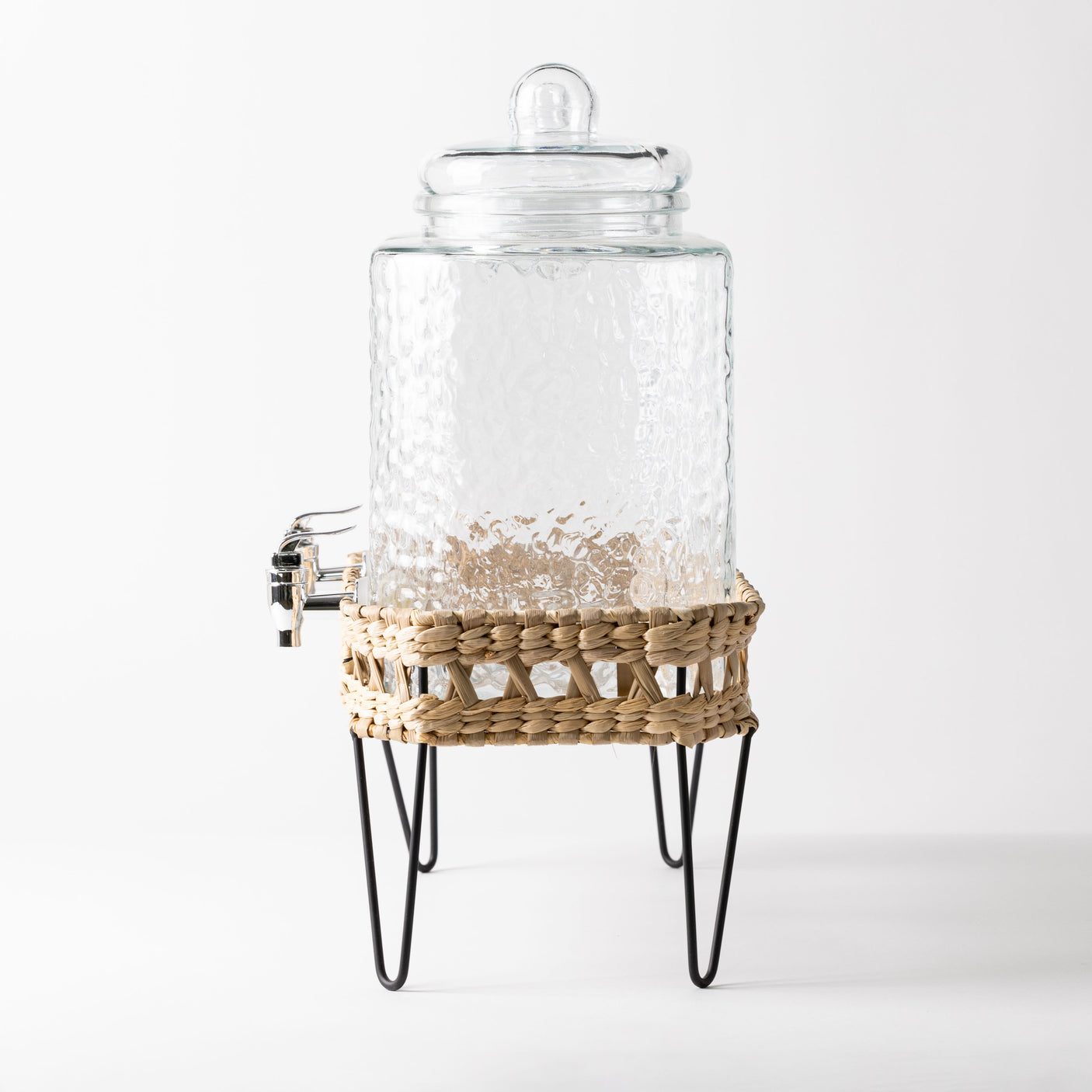 Dual Drink Dispenser w/ Wicker Stand