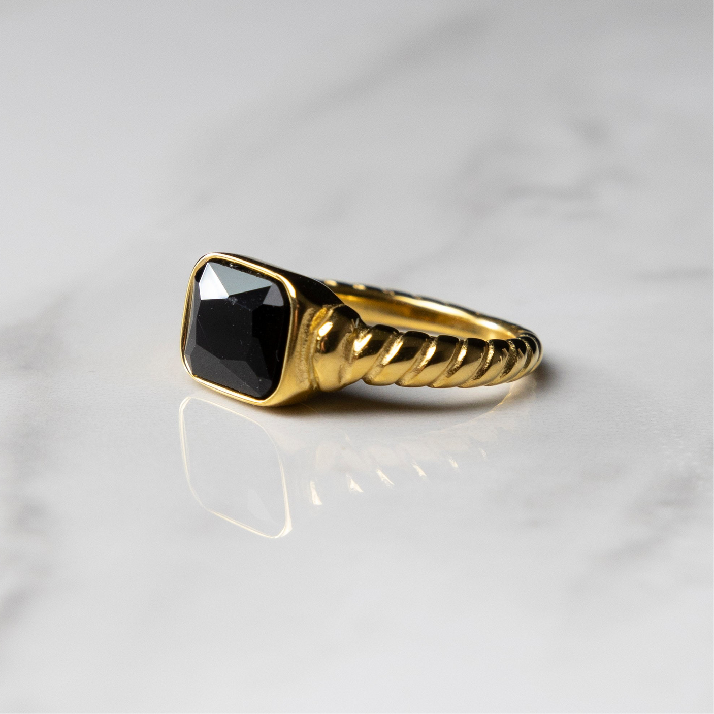 Black Gemstone Ring