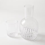 Embossed Glass Carafe & Glass