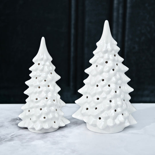 Stoneware LED Tree w/ Cut-Outs