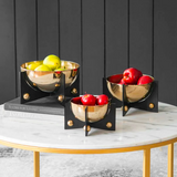 Gold Bowls & Stands Set