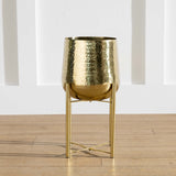 Gold Metal Planter & Stand