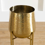 Gold Metal Planter & Stand