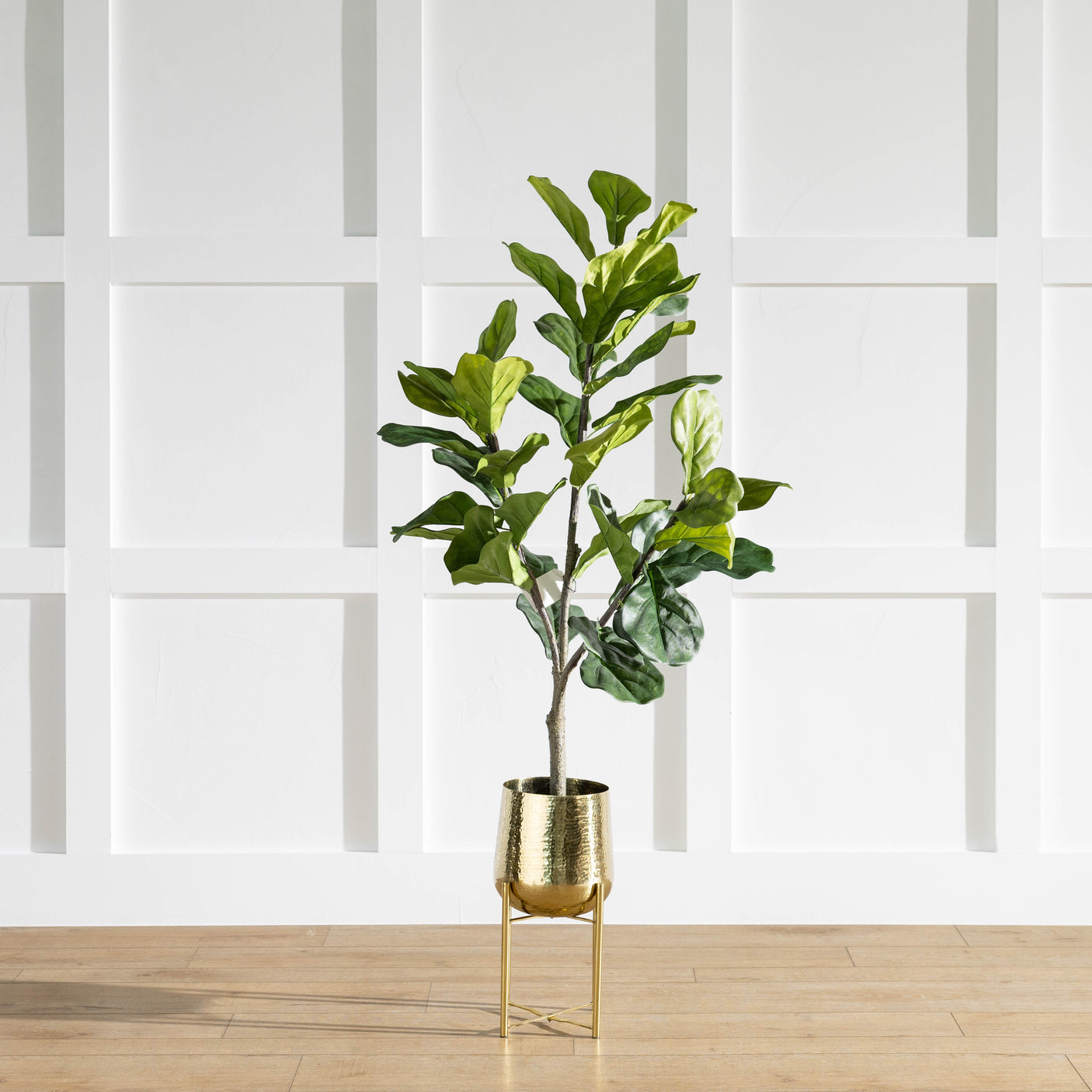 Gold Metal Planter & Stand