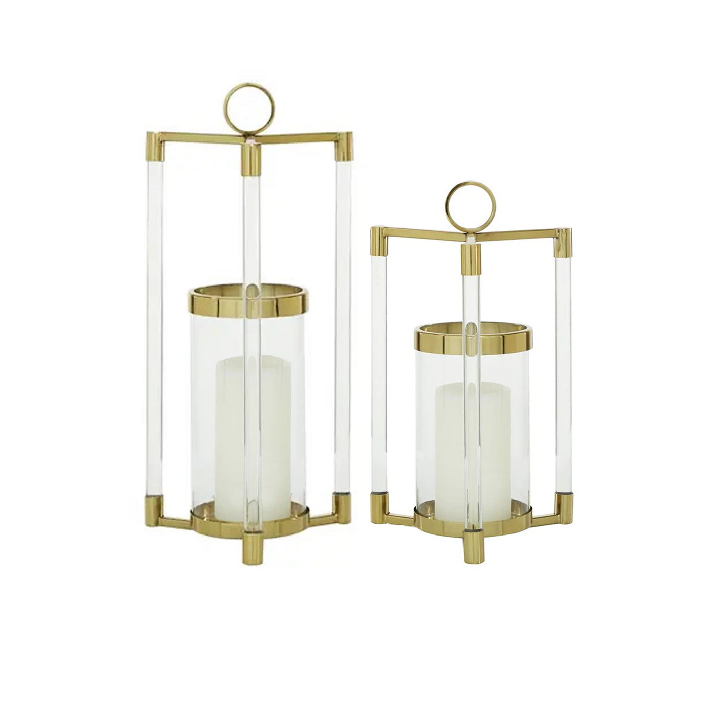 Gold Pillar Candle Lanterns