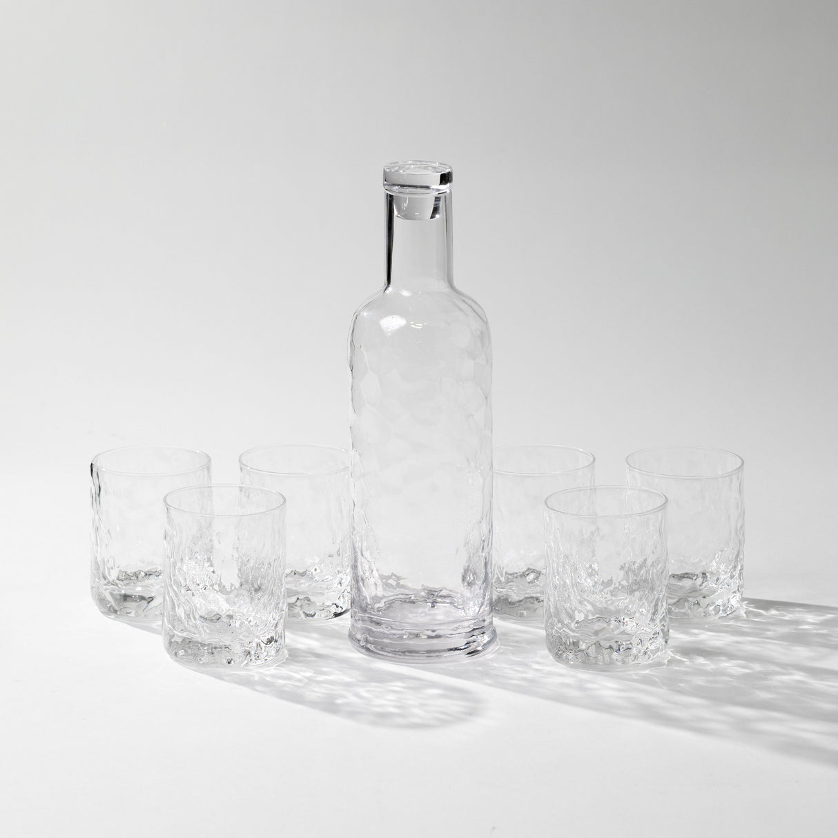 Hammered Drinking Glass Set & Carafe