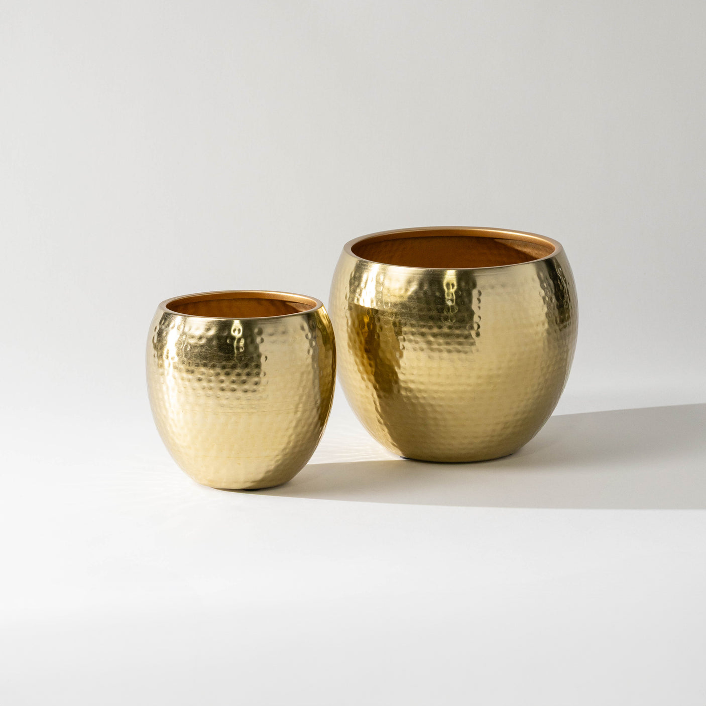 Hammered Metal Planters