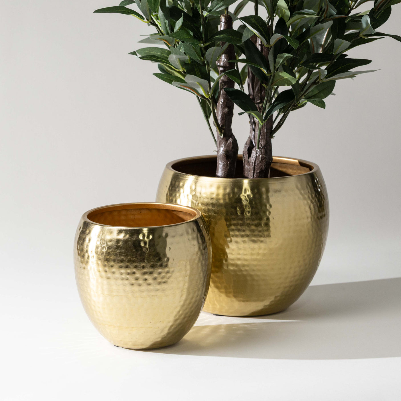 Hammered Metal Planters
