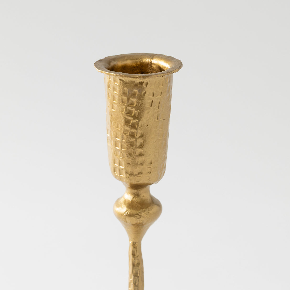 Hand-Forged Hammered Metal Taper Holder