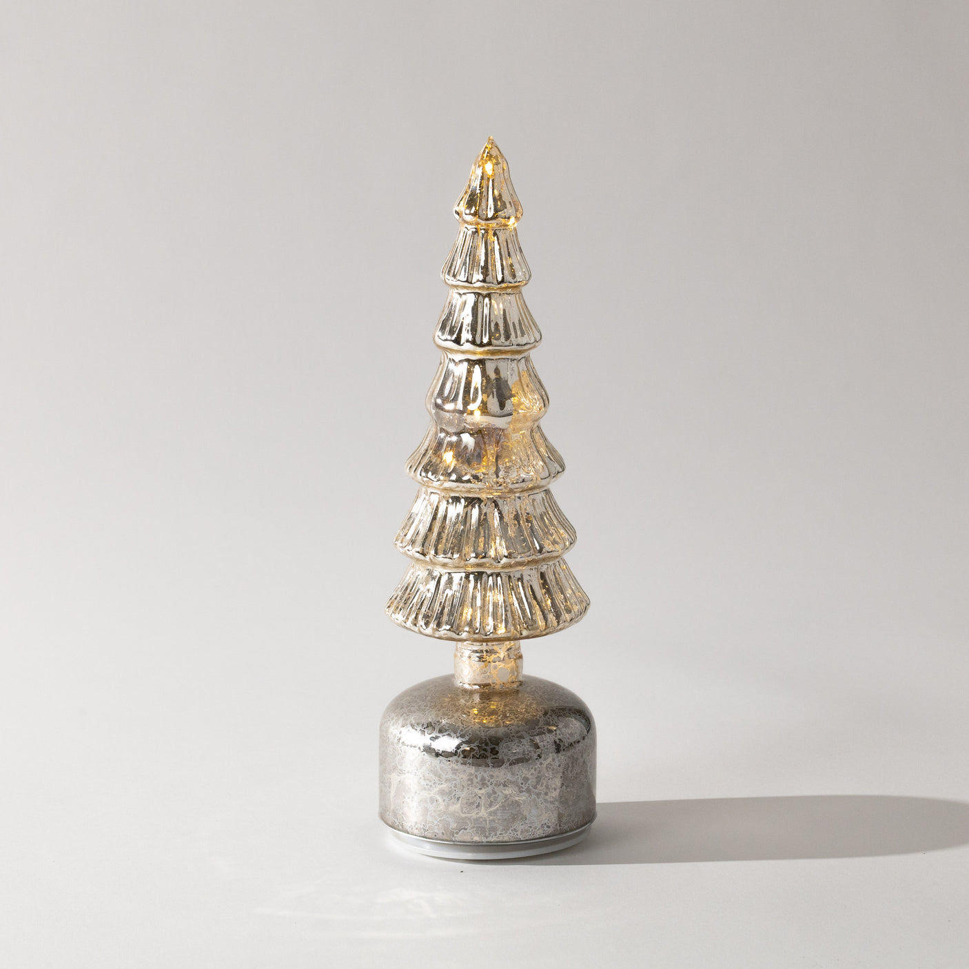 Silver Rotating LED Trees