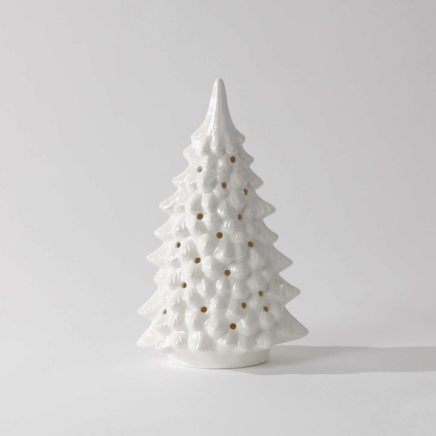 Stoneware LED Tree w/ Cut-Outs